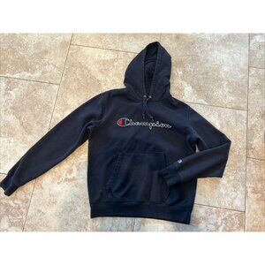 Champion Hoodie Men's Black Long Sleeve- Size Medium